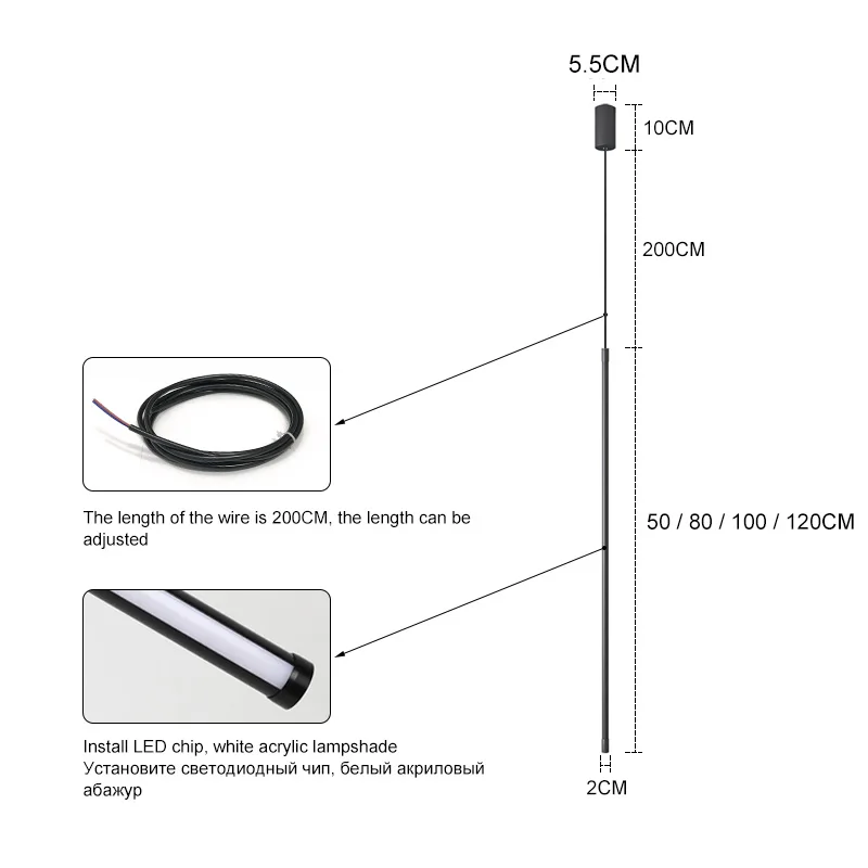 Pendant Lights Modern Led for Bedroom Reading Hanging Lamp Bedside Living Room Bar Coffee