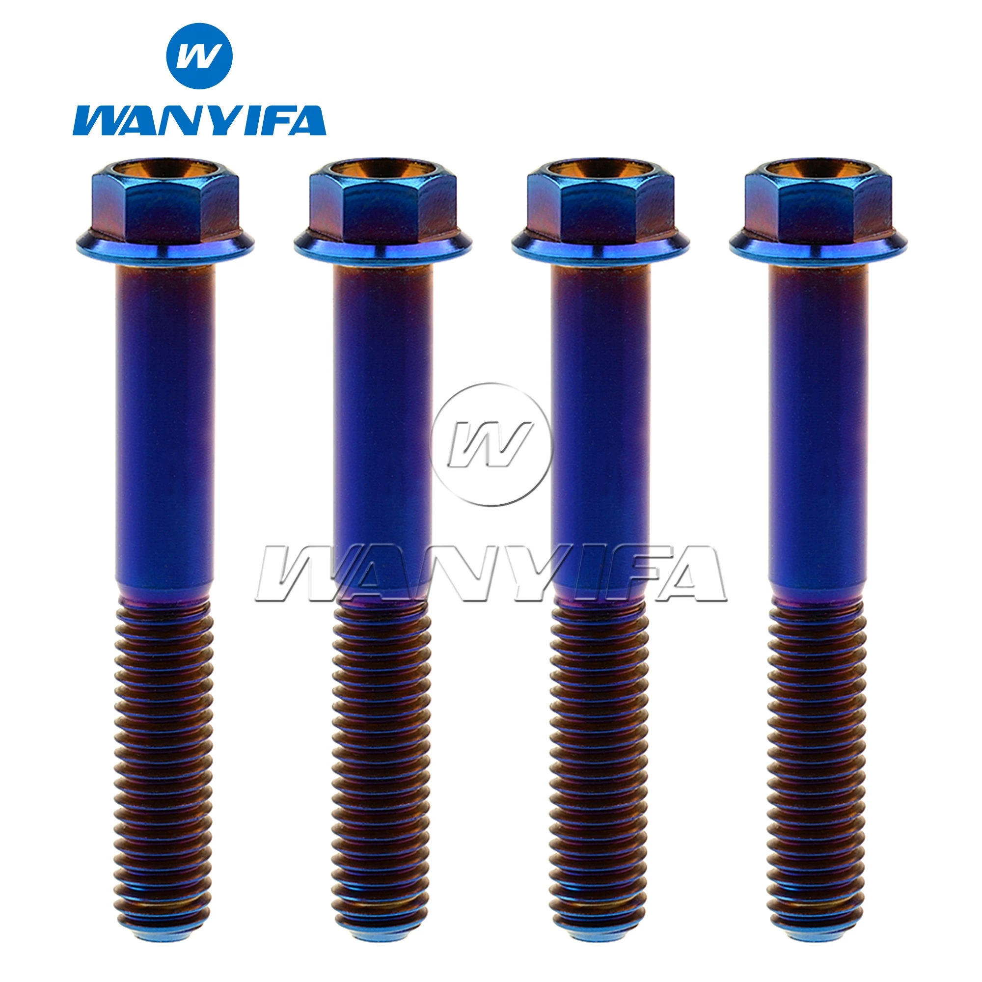 Wanyifa 4/10pcs 티타늄 플랜지 육각 소형 헤드 오토바이 볼트 M8 x15 20 25 30 35 40 45 55 60 65mm P1.25mm
