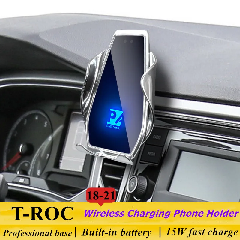 

2018-2021 For VW T-ROC Mobile Phone Holder Wireless Charger Car Mount Navigation Bracket GPS Support