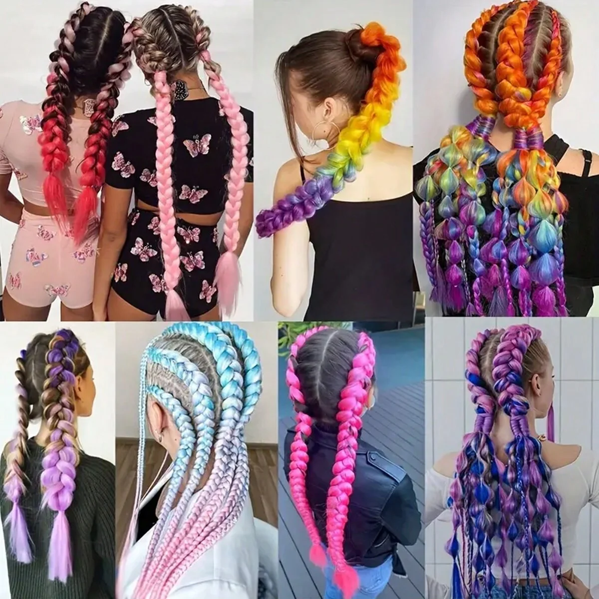 Braiding Hair Extensions 24 Inch Jumbo Braids Synthetic Afro Ombre Color Kanekalon Hair for Children Women