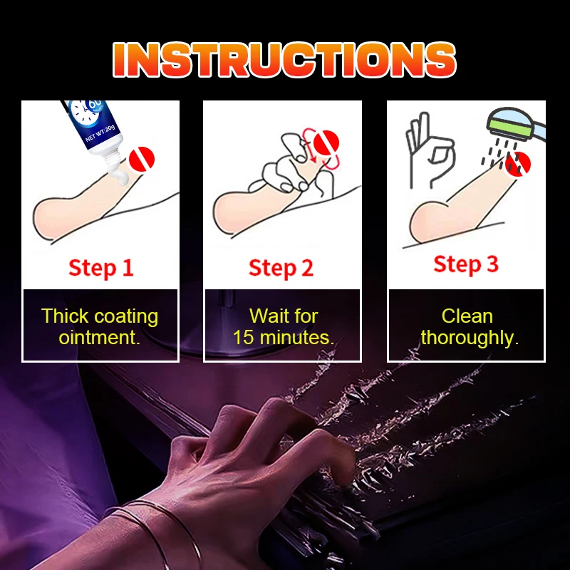 1/2/3/5/6/7Pcs Sex Delay Cream Men Non-Numbing Male Delay Ejaculation Sex Cream Man Prolong Sprays Penis Premature Ejaculation