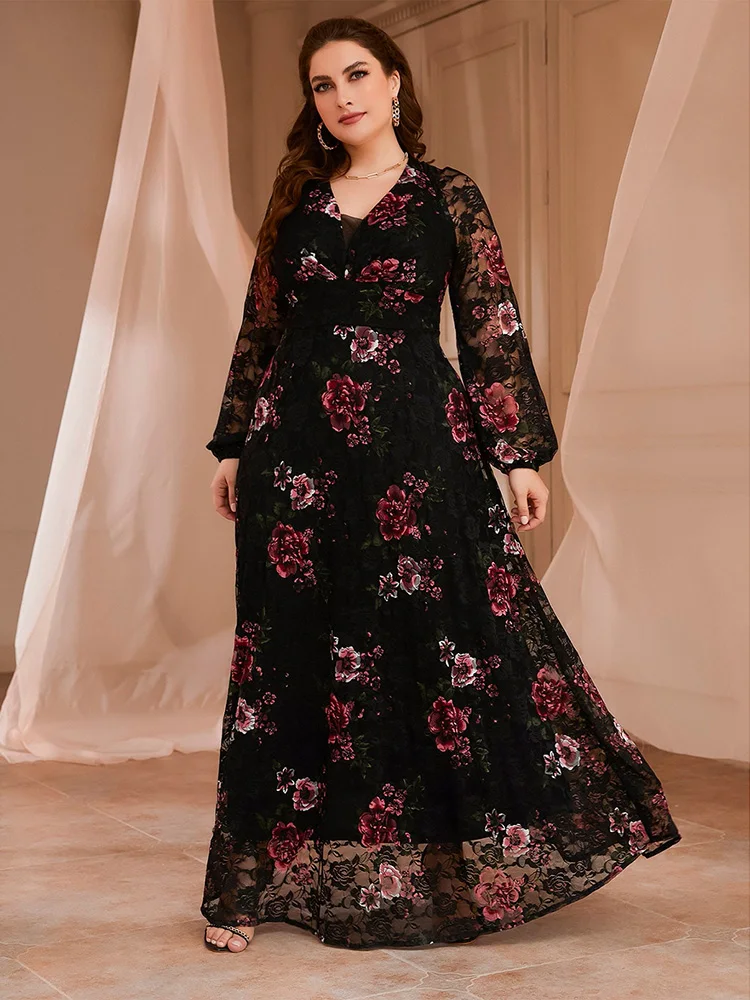 Toleen Women Plus Size Maxi Long Dresses 2022 New Spring Autumn Luxury Chic  Elegant Arabic Turkey African Party Evening Clothing - Plus Size Dresses -  AliExpress