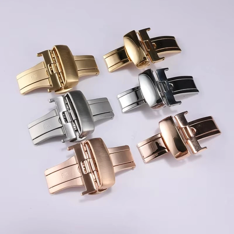 Butterfly Clasp Seiko Gold Watch Band Replacement For Tisso-t 1853