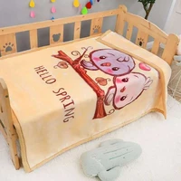 Cartoon Animal Pattern Baby Blanket Autumn Winter Coral Velvet Warm Children’s Small Blanket Newborn Absorbent Bath Towel