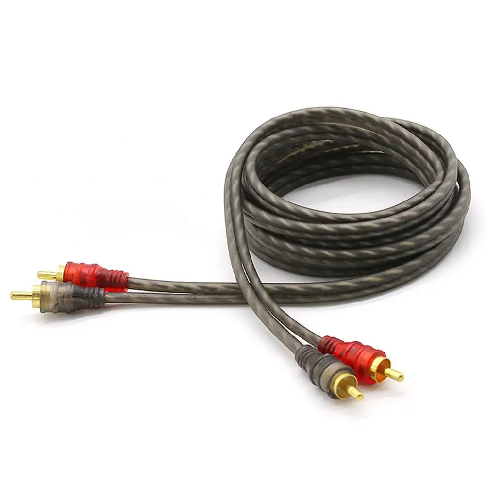 Audio Cable 2/5 Meter 2 RCA to 2 RCA Plug Car Audio System Amplifier Braided Copper Cable For Car Audio Home Cinema Stereo Hi-Fi Systems audio speaker cable audio signal cable audio cable electrical wire cable electronic wire cable car wire cable adapter car amplifier wiring kit