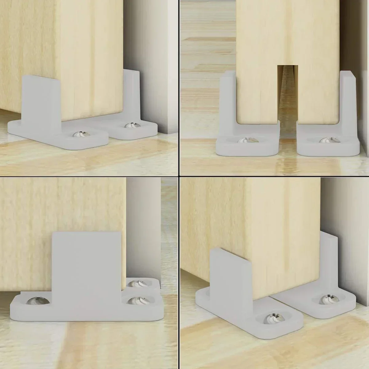 2pcs Plastic L-Guide Floor Guide Adjustable Sliding Parts Replacement For Sliding Barn Door Home Decor Accessories