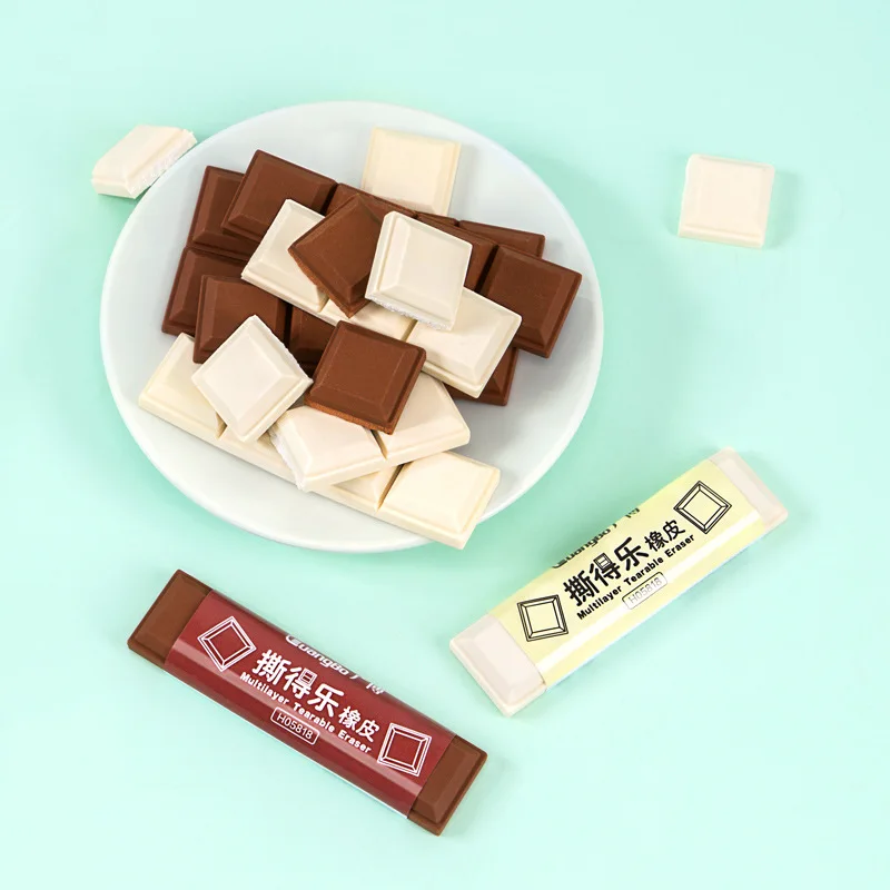 

Funny Chocolate Eraser Black White Chocolate Rubber Student Erasers Cute School Supplies