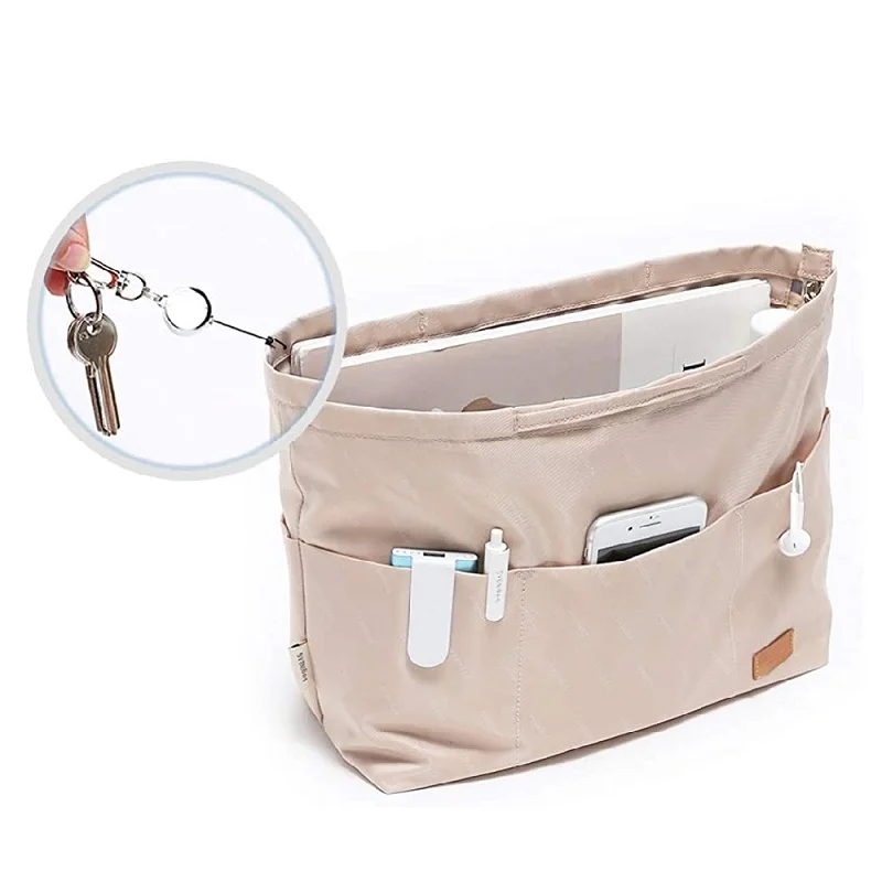 Podcore Purse Organizer for Tote Bag Handbag Organizer Insert with Compartments Black Brown Coffee Purse Inserts for Storage 5