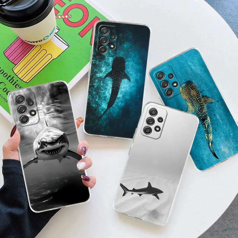 Ocean Whale Shark Clear Phone Case – Vibrant Marine Life Design Cover