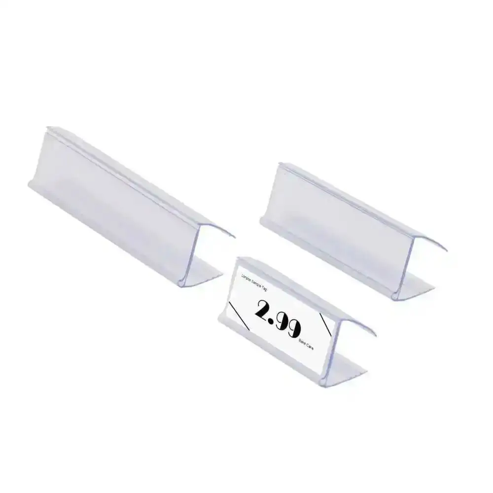 20 Stück transparente Etikettenhalter für Holzregale, Pop-Schilder-Clips, Super Grips, Preiskubus-Schlitz für Regale – Detail 6