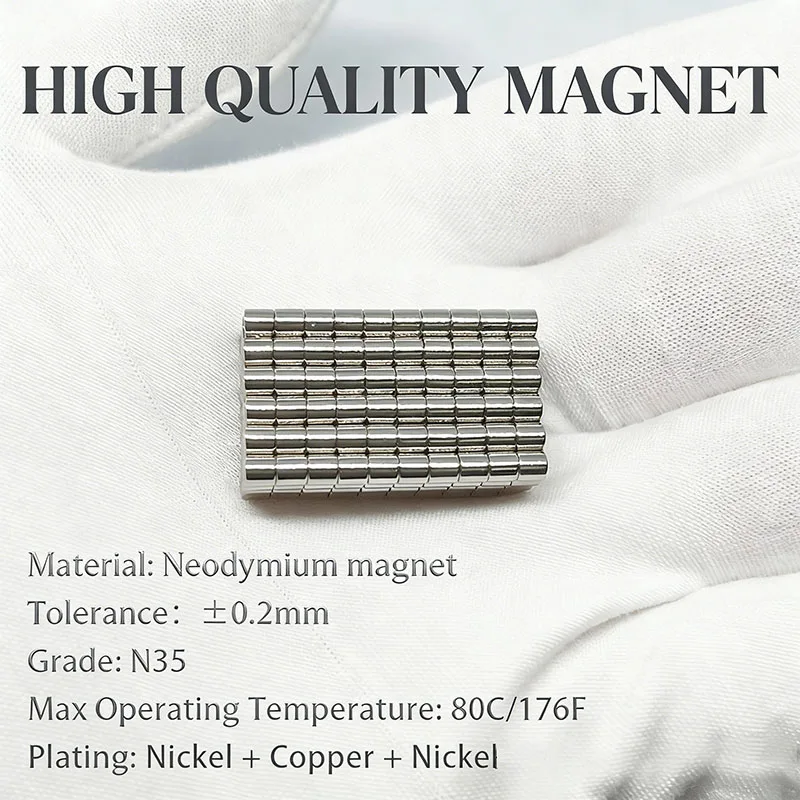 Compact Super Strong Neodymium Magnet - 3x3mm Permanent Magnetic Disk