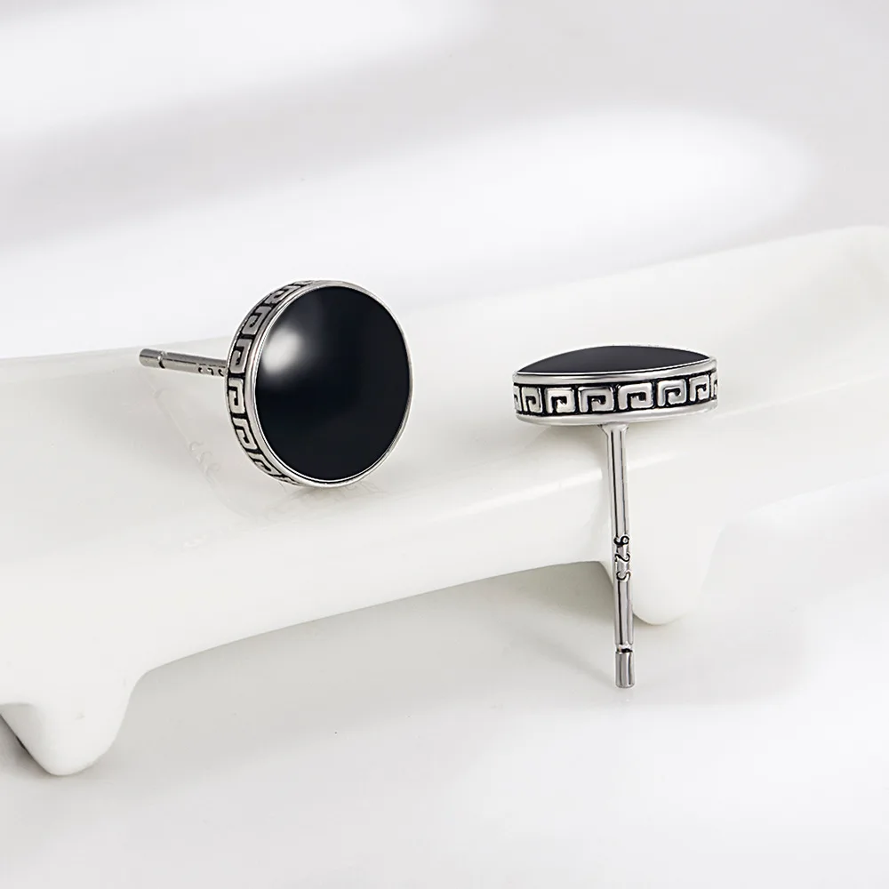 925 Sterling Silver Round Stud Earrings For Women Man Luxury Designer Fine Jewelry Best Selling Offers With