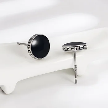 925 Sterling Silver Round Stud Earrings For Women Man Luxury Designer Fine Jewelry Best Selling Offers With