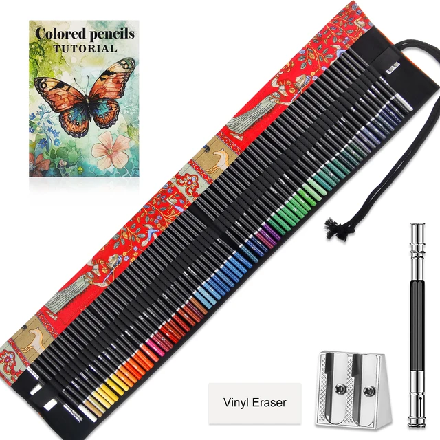 72 Colored Pencils Set with Canvas Wrap for Drawing Adult Coloring Books Artist School Travel Birthday Gifts Art Drawing Suppli 4