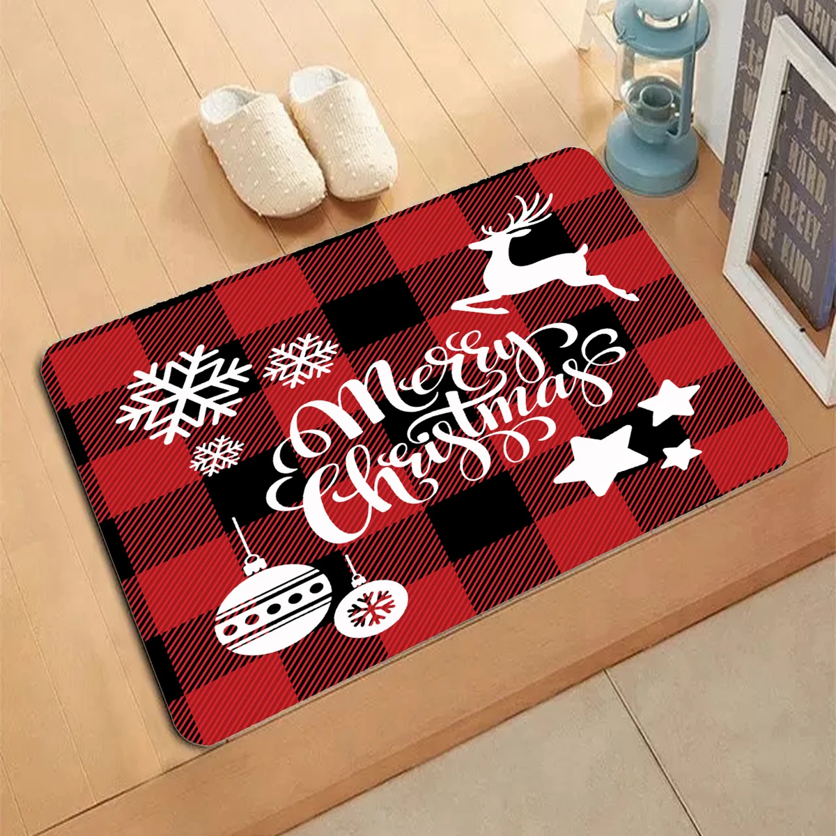 

Праздничный Рождественский коврик с узором, входной дверной коврик, нескользящий декоративный ковер для гостиной, кухни, спальни, напольные коврики, домашний декор