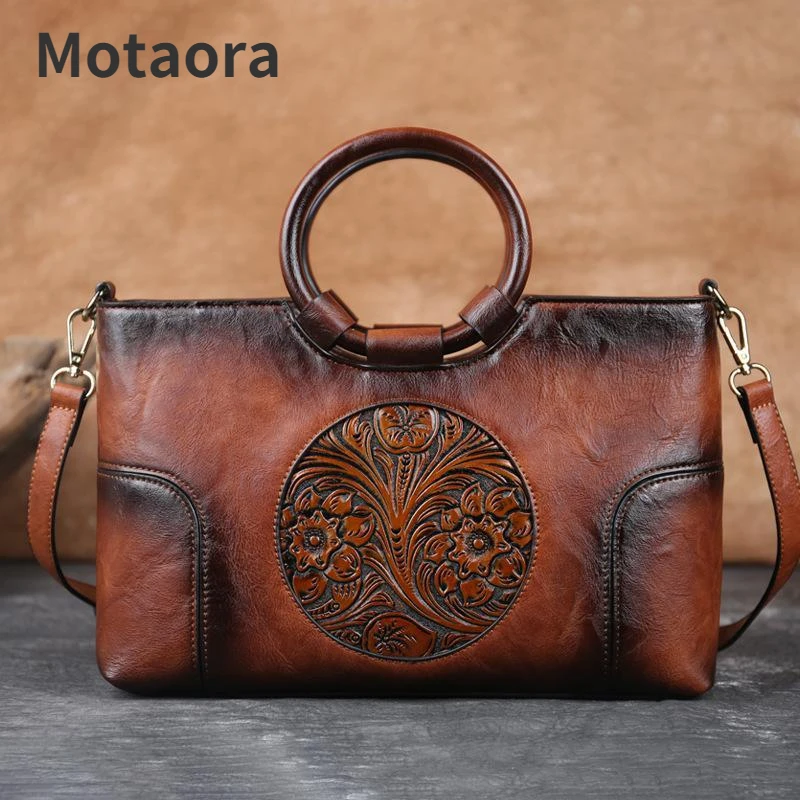 2023 New High Quality Leather Women Handbag Retro Handmade Embossed  Shoulder Bag For Women Large Capacity Female Messenger Bags - AliExpress