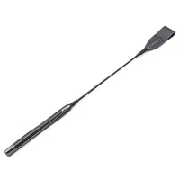Genuine Leather Long Straight Whip, Riding Crop Flogger, Black Leather Handle Paddle, Slapper Horse Training, 55cm 1