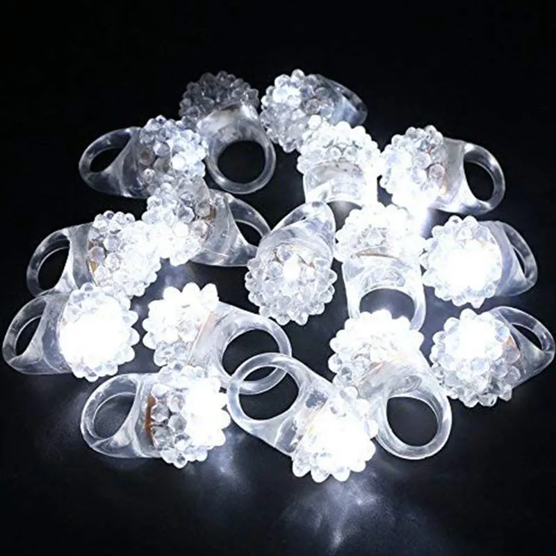 White LED Ring Light up Rings Soft Rubber Flashing Bumpy Rings Rave