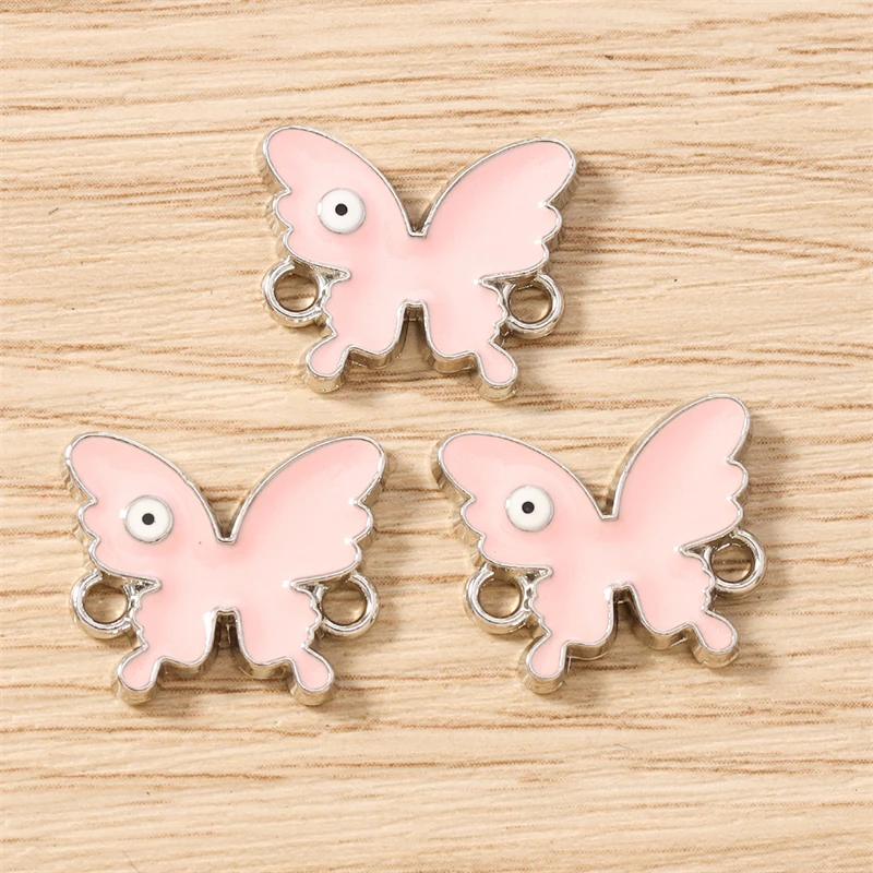 10 Stück niedliche bunte fliegende Schmetterlings-Anhänger-Verbinder für die Schmuckherstellung, DIY-Armbänder, Halsketten, handgefertigtes Kunsthandwerk, Zubehör – Detail 16