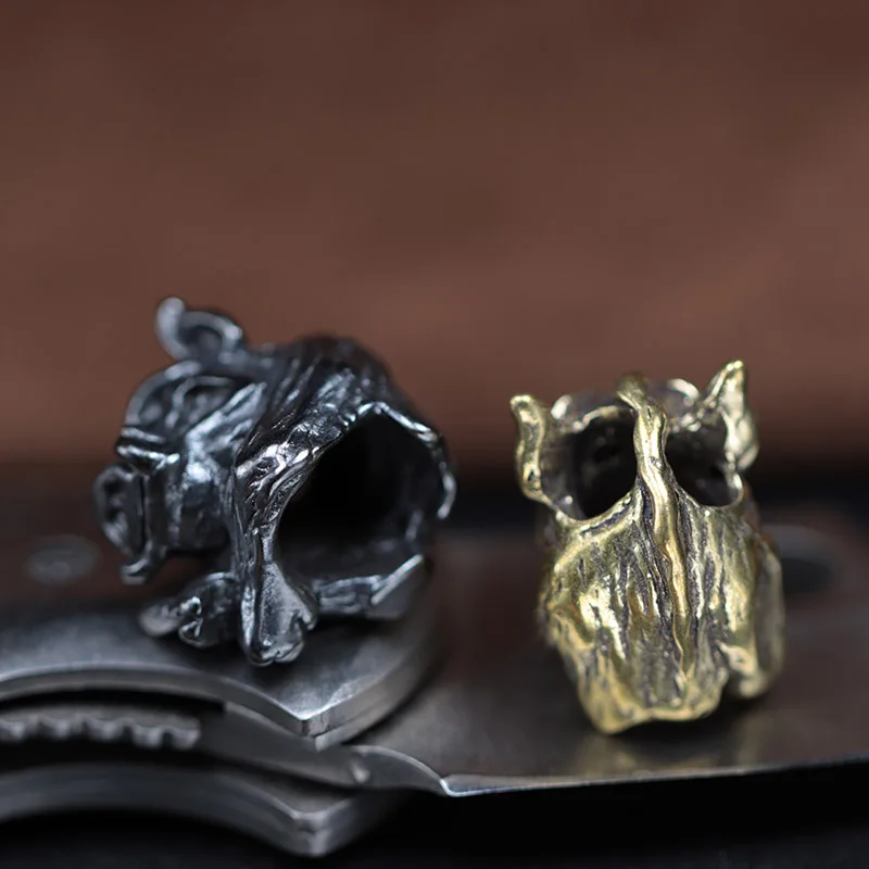 Wild Boar King Brass Knife Bead DIY EDC Paracord Lanyard Pendants Outdoor Survival Tool Retro Animal Piggy Bracelets Accessories