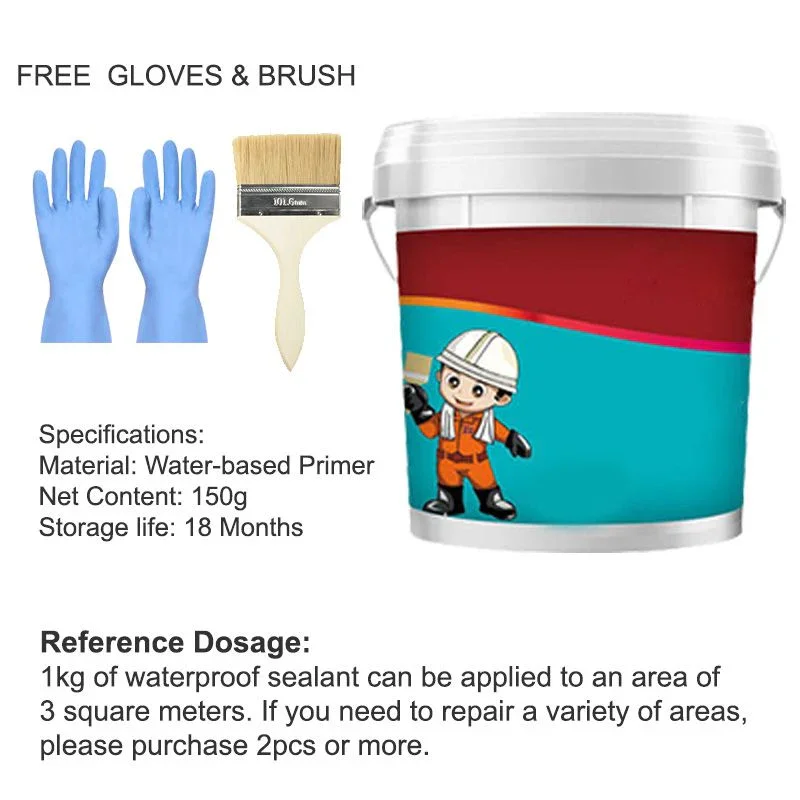 Liquid Waterproof Sealant Agent Invisible Transparent Repairing Leak Waterproof Adhesive Coating for Bathroom Toilet Floor 150ML