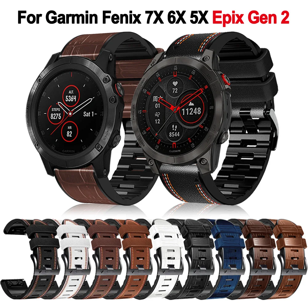 Silicone Leather Garmin Tactix Delta Garmin Fenix 6x Pro Leather