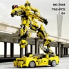 800PCS Transformation Optimus Prime Bumblebee Building Blocks 10302 Truck Sport Car Bricks Toy Gift For Kid Children 2