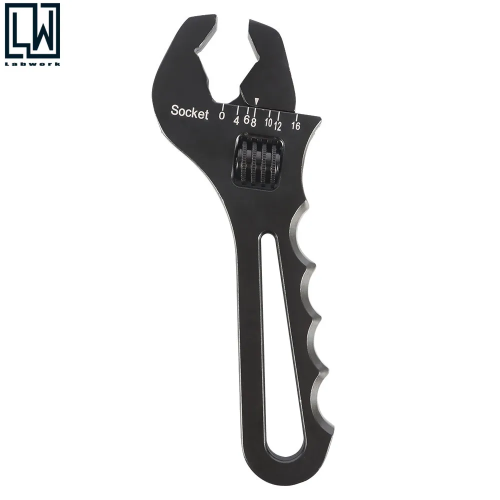 

3AN-16AN Black Adjustable Wrench Aluminum Tool Spanner for Hose End Fitting