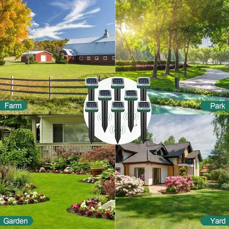 1/4PCS Outdoor Solar Powered Animals Repeller Outdoor Waterproof Repellent for Outdoor Lawns Garden Farmland Plant Protection - 6