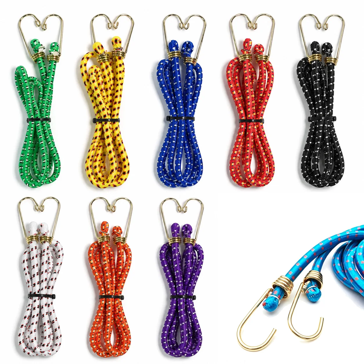 Multipurpose Elastic Rope with Hook Ideal for Securing Luggage, Tents, Bikes, Camping Gear Perfect for Travel & Outdoor Use TMZ