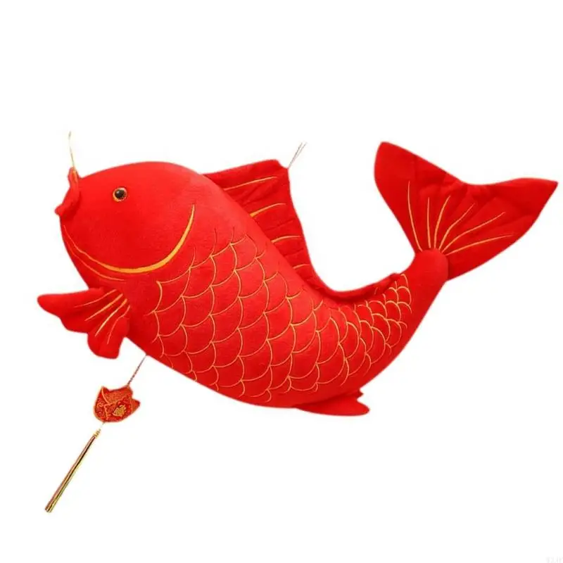 W3JF Fish Stuffed Animal Plush Walltoy Wall Mount Stuffed Animal Toy New Year Decors