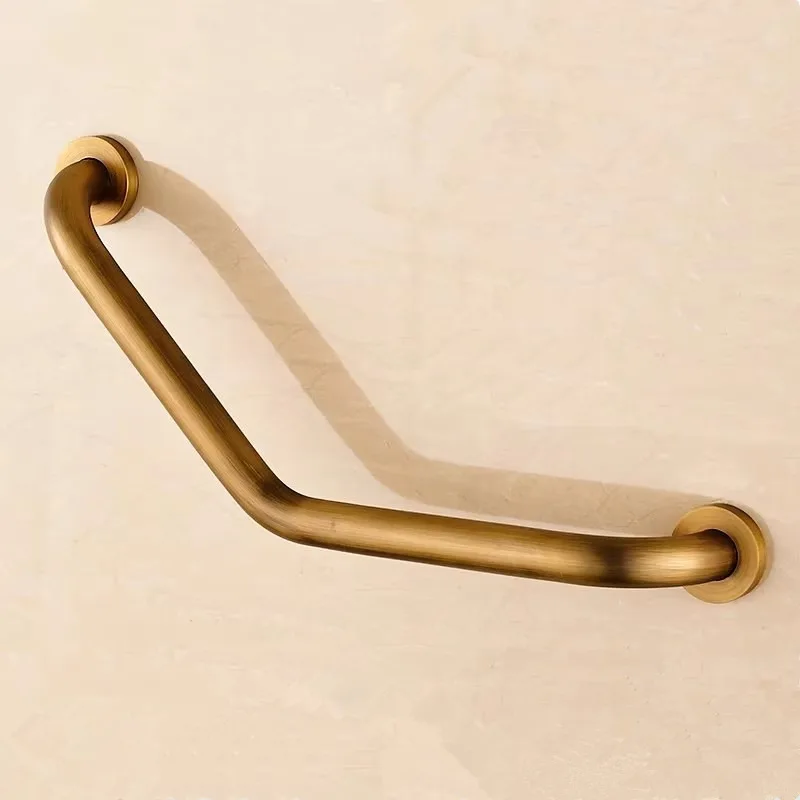 ราวจับทองเหลืองโบราณ 46 ซม. ราวจับนิรภัยในห้องน้ำ ราวจับห้องน้ำสีทอง ราวจับนิรภัยสีโรสโกลด์ ราวจับโครเมียม 1