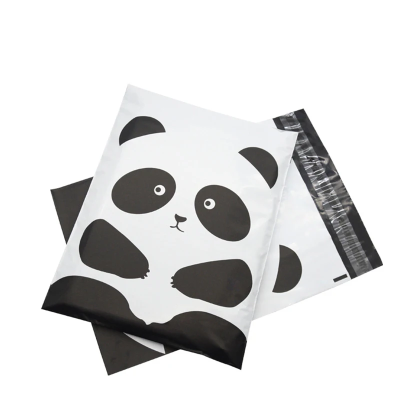 25.5x33cm Panda Printed Express Bag Cute Animal Shipping Envelope Self Sealing Adhesive Courier Bags Postal Packaging Mailbag 100pcs teal green eco poly mailers self adhesive shipping mailing package mailer postal envelopes gift bags courier storage bags