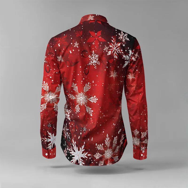 2025 Spring Summer Men Shirt Set Christmas Print Fashion Gingerbread Man Two Piece Set Mens Snowman Lightweight Party Long Sleev_voghion.com