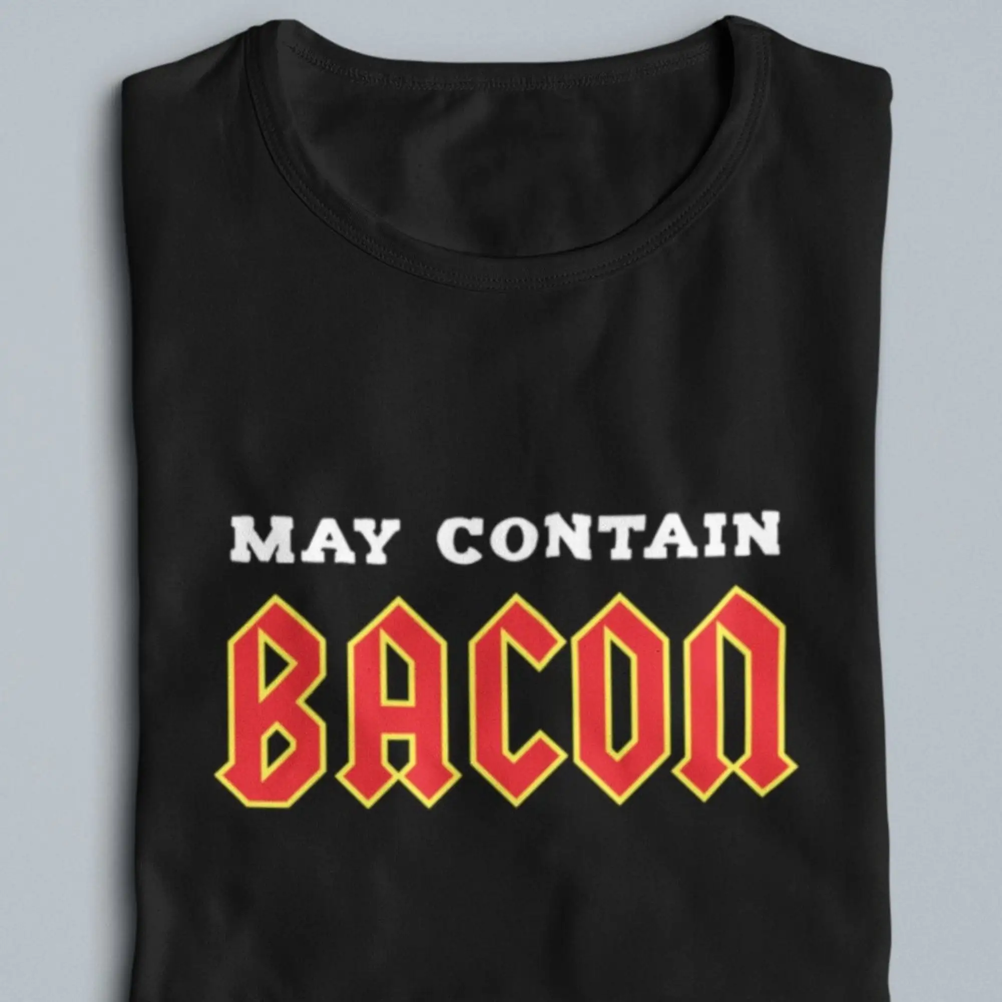 Può Contenere La Maglietta Della Pancetta Divertente Foodie S Keto Lover Diet Meat Candy Maniche Lunghe O Corte