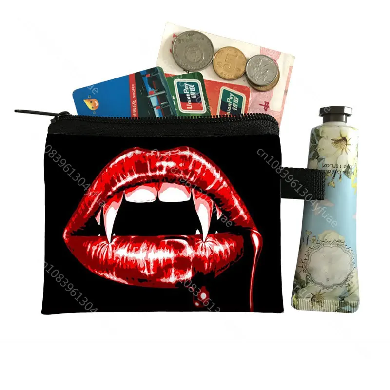 The Vampire Diaries Print Coin Purse TVD Women Wallets Team DAMON Money Coin Bags ID Credit Card Key Earphones Holder Gift