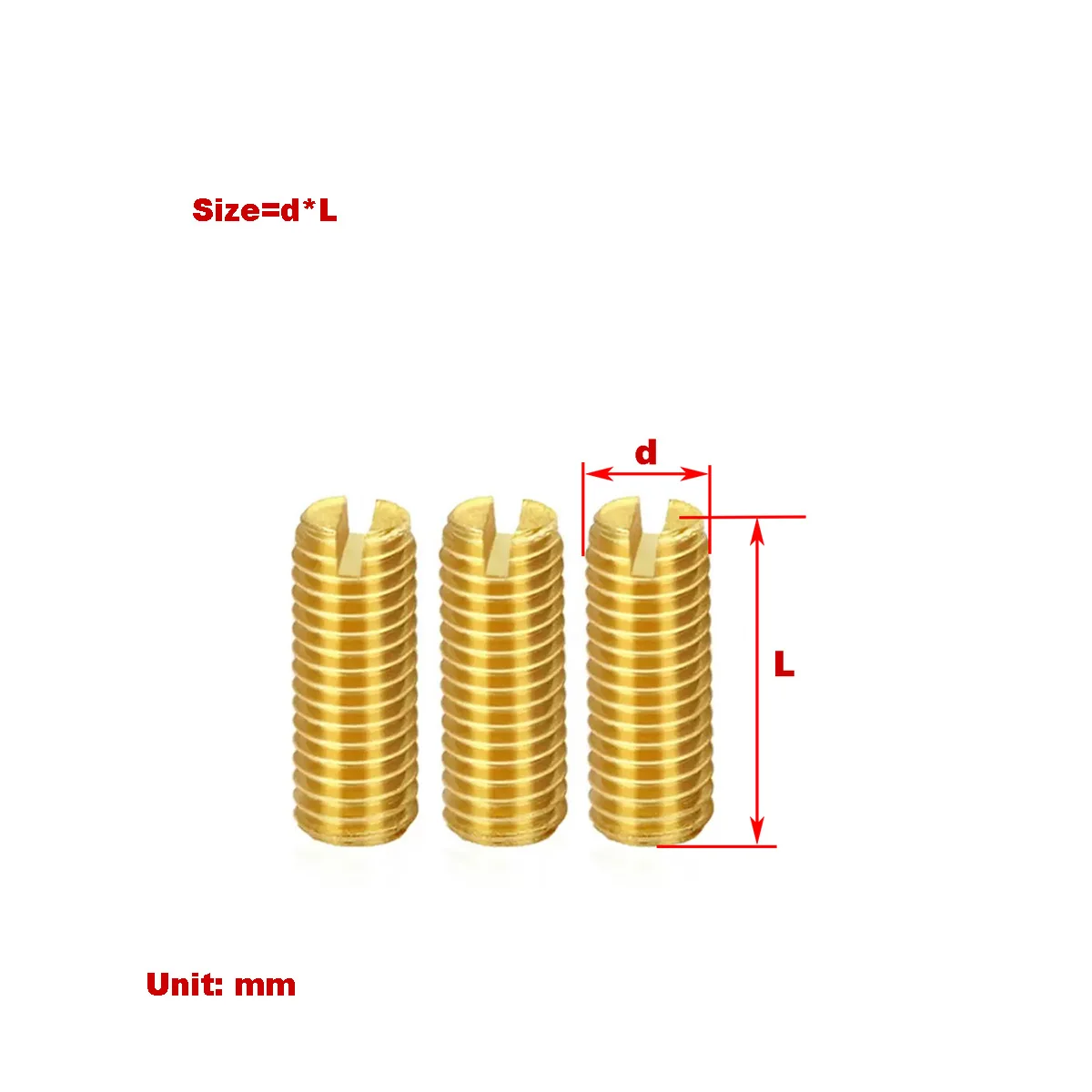 

Brass Flat End Machine Screw Set Screw/Copper Headless Screw M2-M5