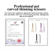 Fenice Professional JP440c 7 inch High quality Pet dog Grooming Scissors Curved thinning Shears Chunker Thinner Scissors 6