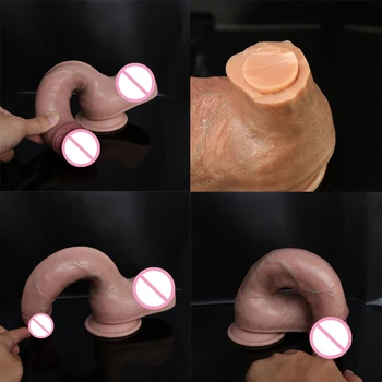 Realistic Dildo Dick Shop Soft Giant Phallus Cheap Sex Toys Butt Plug With Big Suction Cup Adults Strapon Masturbators For Women 4