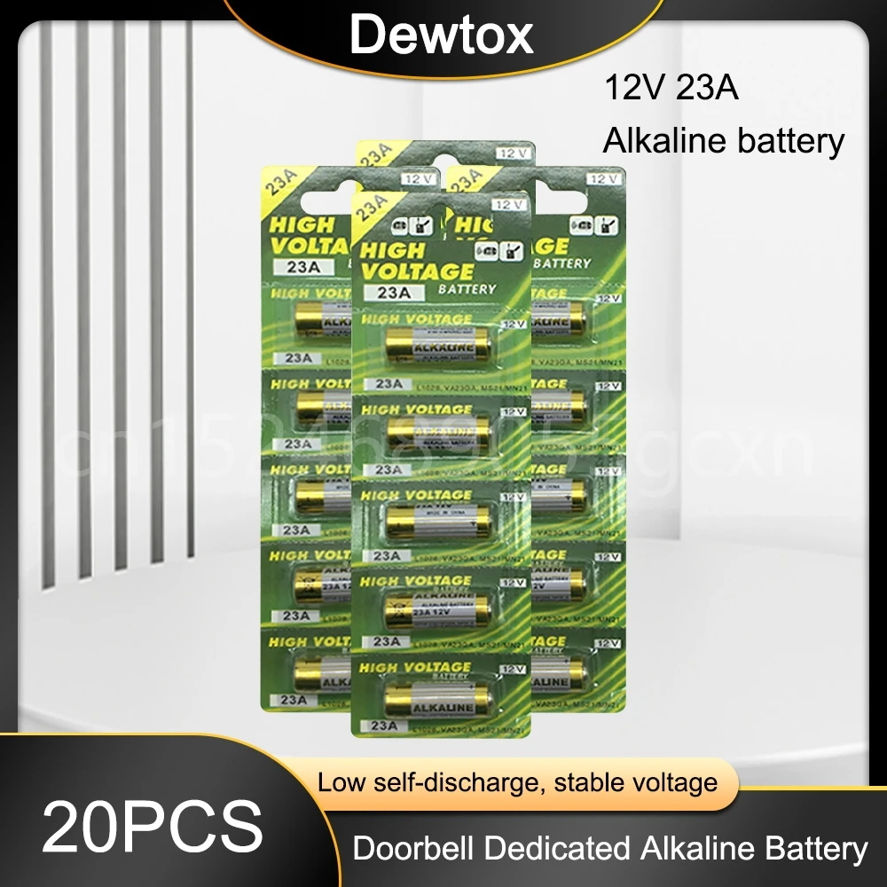 20 Pz/Lotto A23 23A 12 V Batteria Alcalina 21/23 E23A Mn21 Ms21 El12 V23Ga L1028 Rv08 Gp23A K23A Per Campanello Allarme Giocattolo Luce Remota