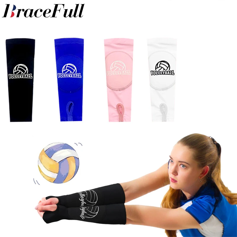 

1 Pair Volleyball Padded Passing Arm Sleeves Pads Training Hitting Wrist Guard with Protection Pads and Thumb Hole,for Girl,Boy