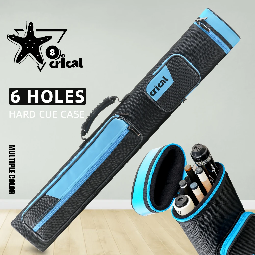 CRICAL 하드 큐 케이스 가방, 당구 스틱 운반 케이스, 6 홀, 2x4 풀 케이스, 길이 86cm, 옥스포드 천, 당구 액세서리