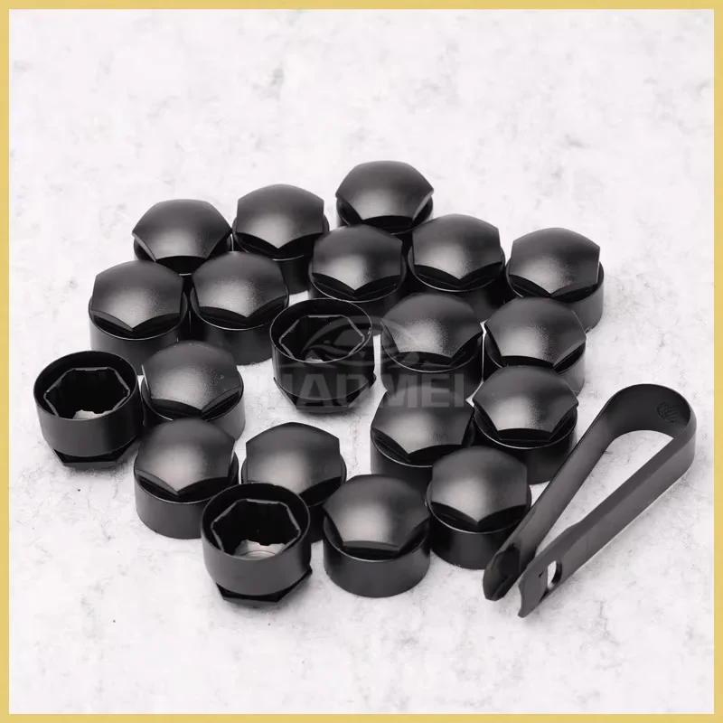 Premium Anti-Theft Decorative Gray Wheel Hub and Screw Cover Set