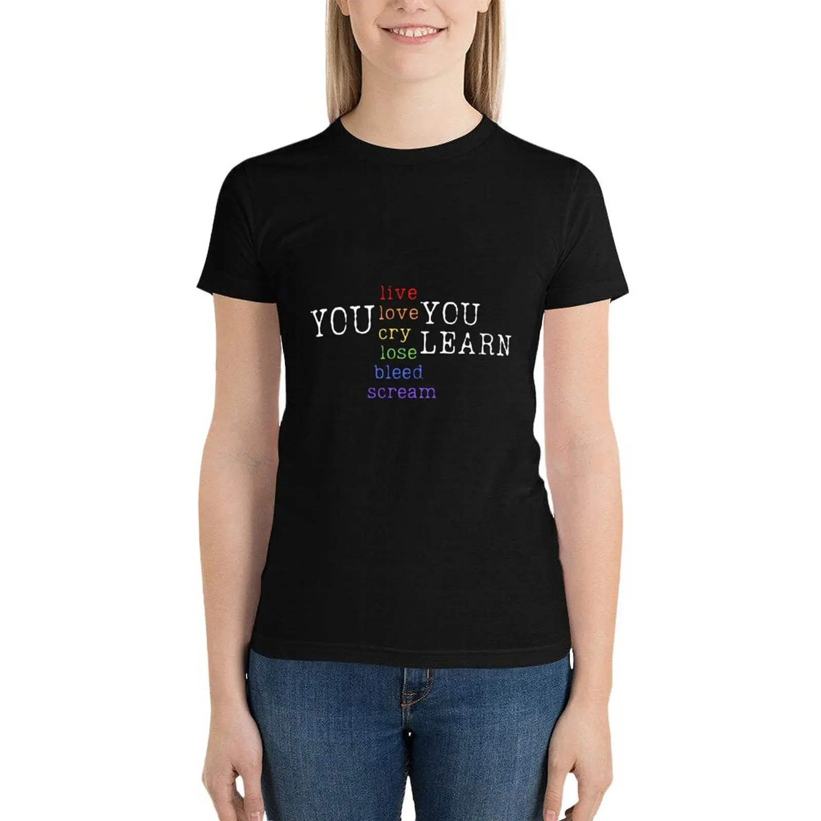 You Learn Alanis Morissette Sticker Print T Shirt Poster Tote T-Shirt Short sleeve tee Womens graphic t shirts