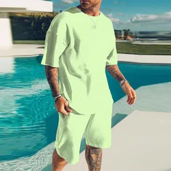 Mens Streetwear Leisure Vest Shirt 2yk Style Men Summer Two Piece Sets Casual O Neck Sleeveless Tank Tops And Shorts Suits