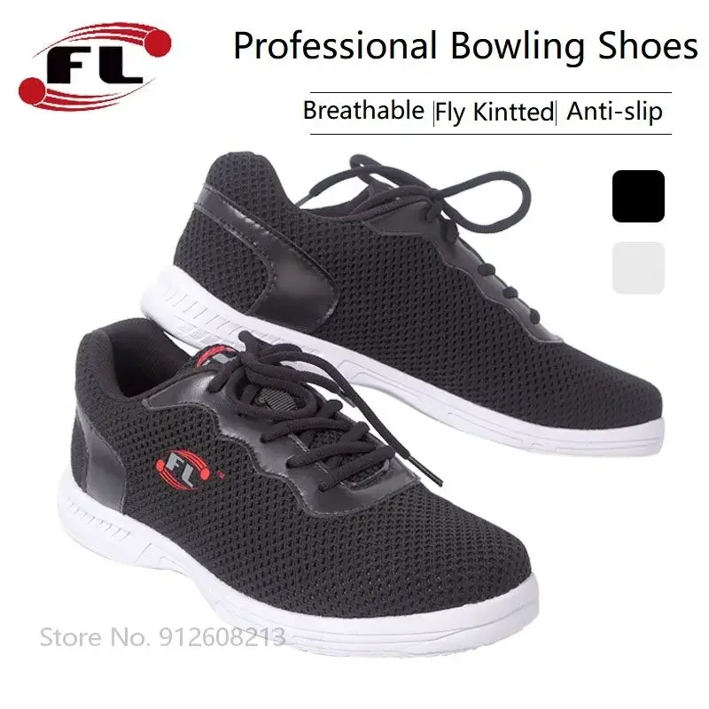 Professional Lightweight Bowling Shoes Fly Kintted Breathable Bowling