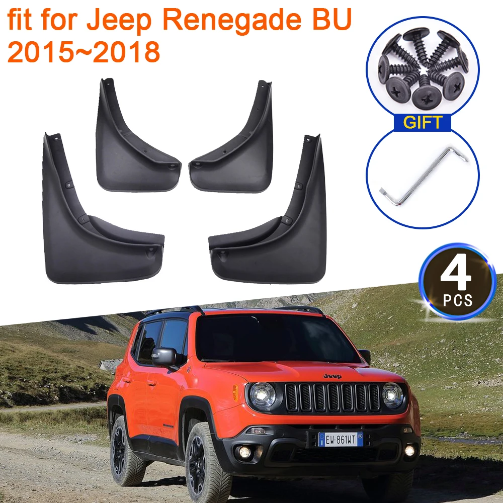 

For Jeep Renegade BU 2015 2016 2017 2018 Mud Flaps Mudguards Anti-splash Upguards Front Rear Wheels Fender Flare Car Accessories