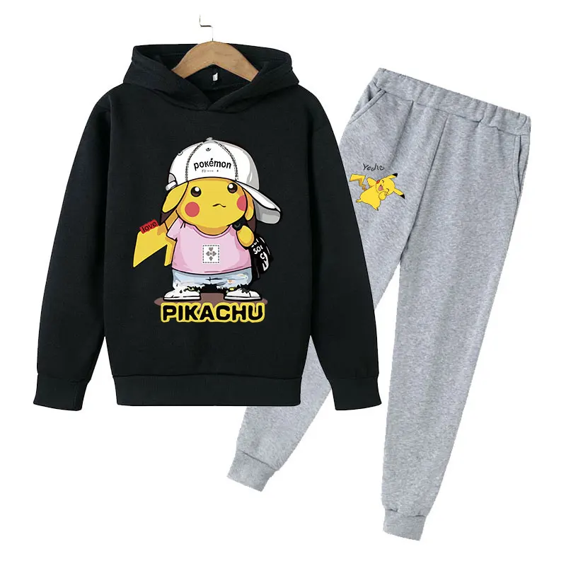 newborn baby clothes set girl 2022 New Trend Children's Clothing Set Pikachu Print Long Sleeve Hoodie + Pants Boys and Girls Cotton Suits Children's Casual We baby outfit sets girl