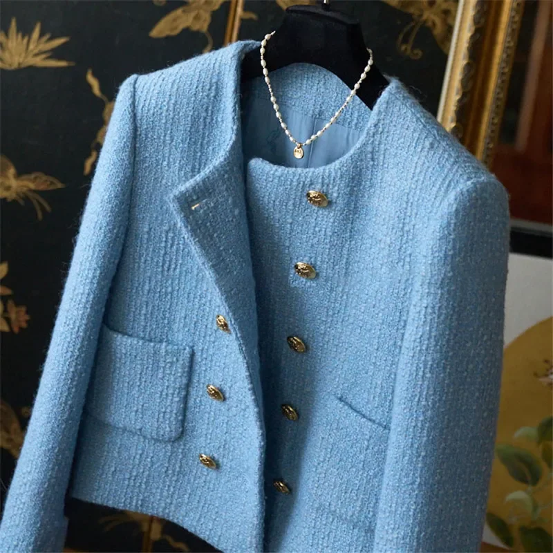 Slimming Tweed Socialite Jacket for Women – Autumn Vintage Fashion