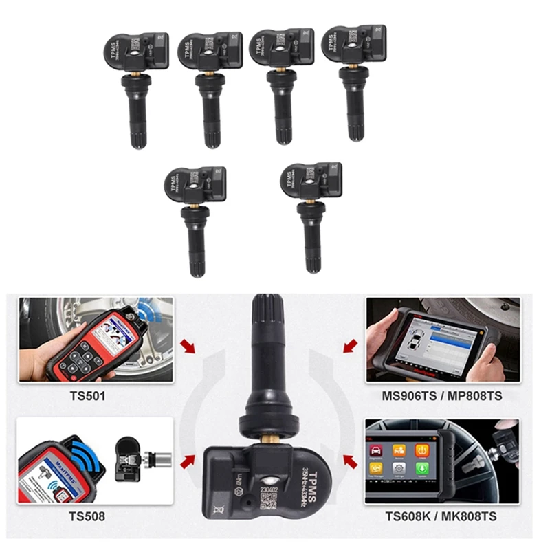 6Pcs For Autel MX Sensor 433 315MHZ TPMS Sensor Tire Pressure Repair Tools Scanner Maxitpms Monitor Programming Sensor